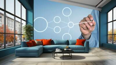 Businessman drawing a flowchart. Business concept Wall mural