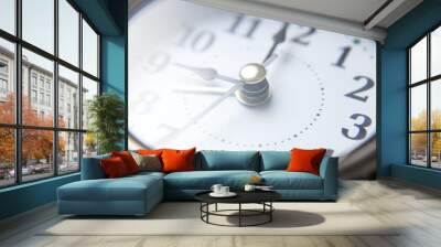 Closeup shot. Alarm clock. Time. Business Wall mural