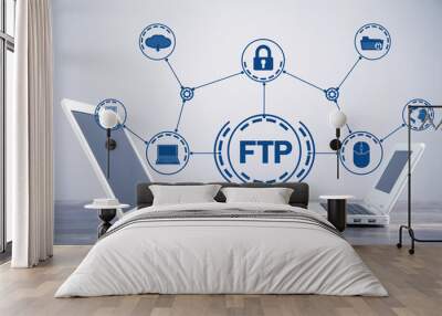 FTP. File Transfer Protocol. Internet. Technology Wall mural