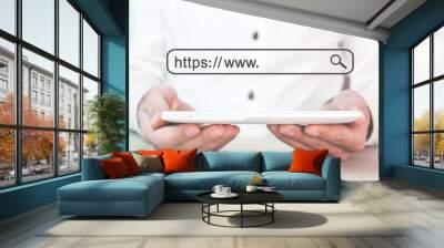 Https address. Internet search concept Wall mural