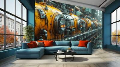 Industrial factory interior. Wall mural