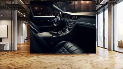 Modern luxury car interior details. Generative Ai Wall mural