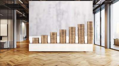 Stack of coins on the desk. Business. Finance Wall mural