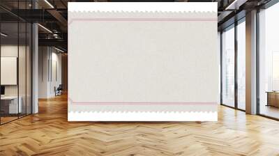 blank postage stamp frame with frame and empty design space on transparent background Wall mural