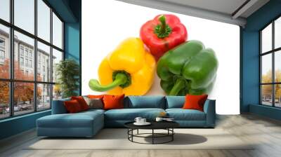 colorful sweet pepper on white background Wall mural