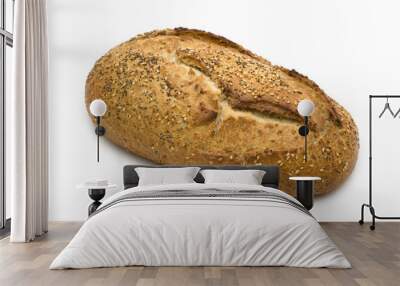 fresh bread on white background Wall mural