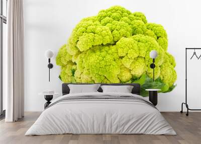 green cauliflower on white background Wall mural