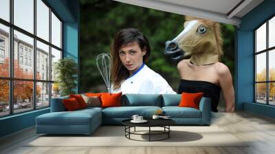 chef con cavallo Wall mural