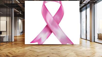 3d illustration of pink ribbon for celebrate breast cancer awareness day Wall mural