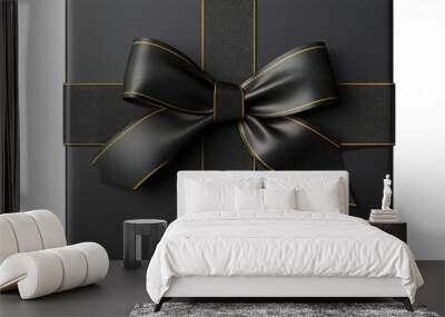 black box with black ribbon isolated ai generative
 Wall mural