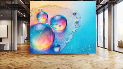 A colorful liquid with many small bubbles floating in it Wall mural