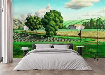 Rural landscape Wall mural