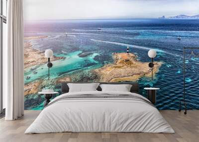 formentera sea, spain, aerial view Wall mural