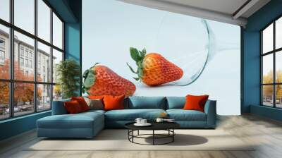 glass and strawberry Wall mural