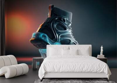 techno wireless smart shoes of the future generative ai Wall mural