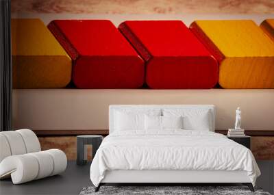 Yellow and red colored bricks Wall mural