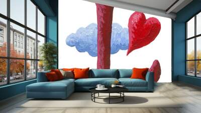 Letter L with heart and cloud Wall mural