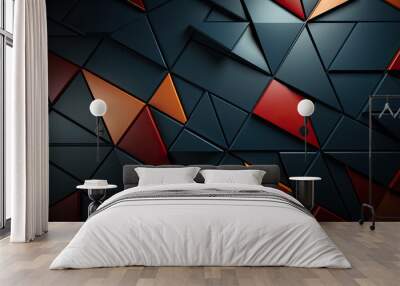 Abstract texture background from colored geometric shapes. Wall mural