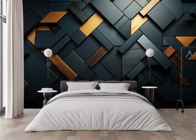 Abstract texture background from colored geometric shapes. Wall mural