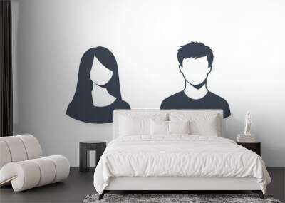 avatar icons man and woman Wall mural