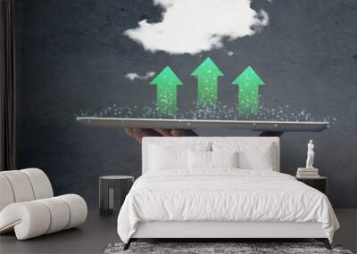 Green cloud computing concept Wall mural