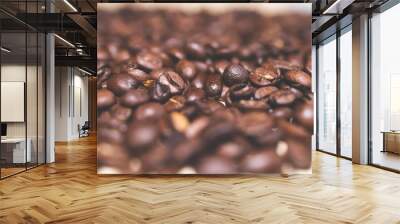 coffee beans on wooden background Wall mural