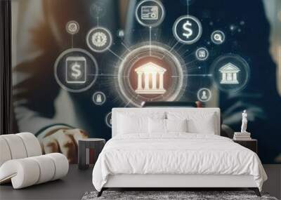 Metaverse and Future digital technology banking handphone Wall mural