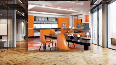 Orange Kitchen Wall mural