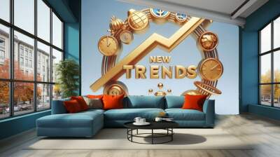 New Trends symbol. 3d render. elegant Wall mural