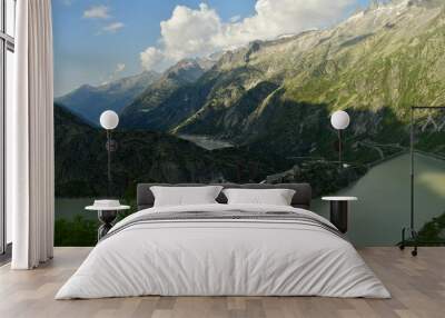 reservoir mountain Grimsel Pass Swiss Beautiful landscape alpine Wall mural