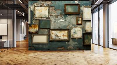 texture background of empty frames for photos or paintings Wall mural