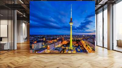 A view of Berlin at night Wall mural