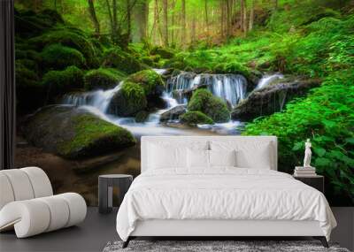 waterfall in the woods Wall mural