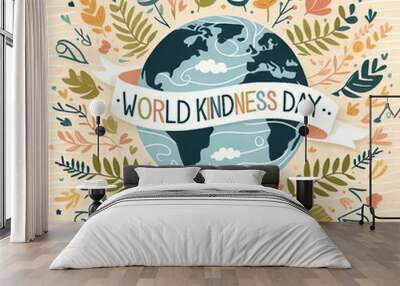 World Kindness Day,  background, banner, card, poster, template. illustration. Wall mural