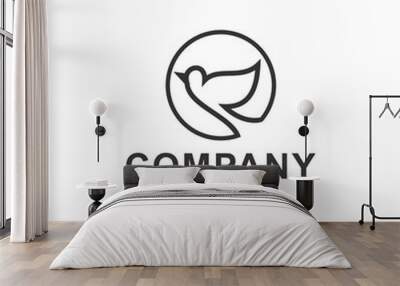 bird logo template design vector, creative idea Wall mural