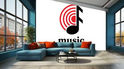 Music audio wave logo template design vector icon illustration Wall mural