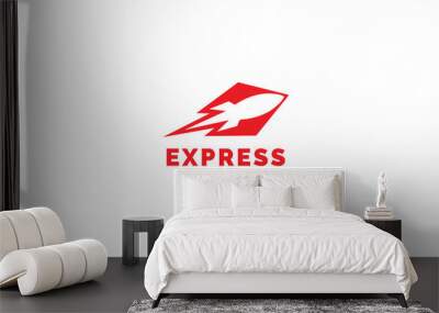 Rocket express logo template design vector. Delivery icon illustration Wall mural