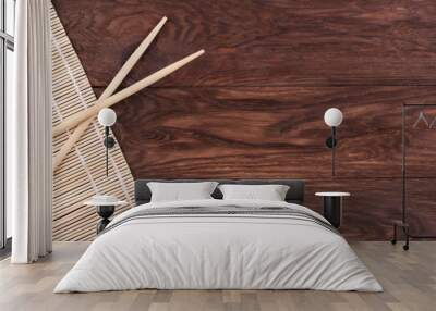 Chopsticks and bamboo napkin Wall mural