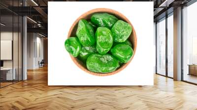 Dried green kumquat in bowl Wall mural