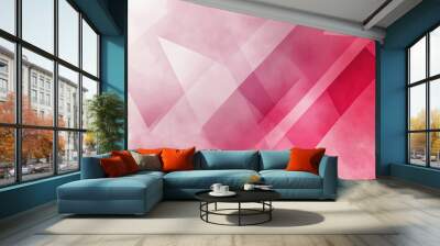  Modern abstract pink background design with layers of textured white transparent material in triangle diamond and squares shapes in random geometric pattern. abstract. Illustrations
 Wall mural