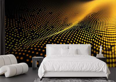 Abstract yellow halftone banner on black background. sports. Illustrations
 Wall mural