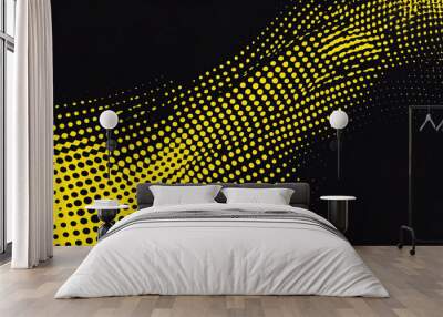 Abstract yellow halftone banner on black background. sports. Illustrations
 Wall mural