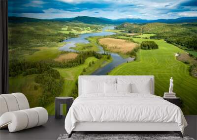 Beautiful Nature Norway aerial photography. Wall mural