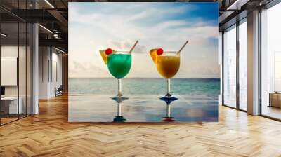 Cocktail near the swimming pool Wall mural