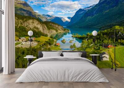 lovatnet lake Beautiful Nature Norway. Wall mural