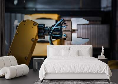 Robotic Arm modern industrial technology. Automated production cell. Wall mural