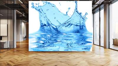 sparks of blue water on a white background ... Wall mural