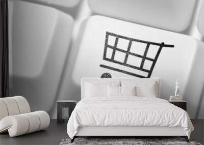 the button for purchases on the keyboard. online shop. Wall mural