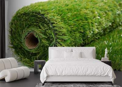 artificial turf roll for sports field or lawn background creating a lush green surface Wall mural