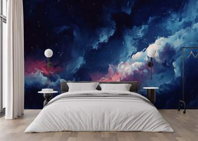 Background tile image of night magic sky palewave, magic
 Wall mural